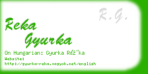 reka gyurka business card